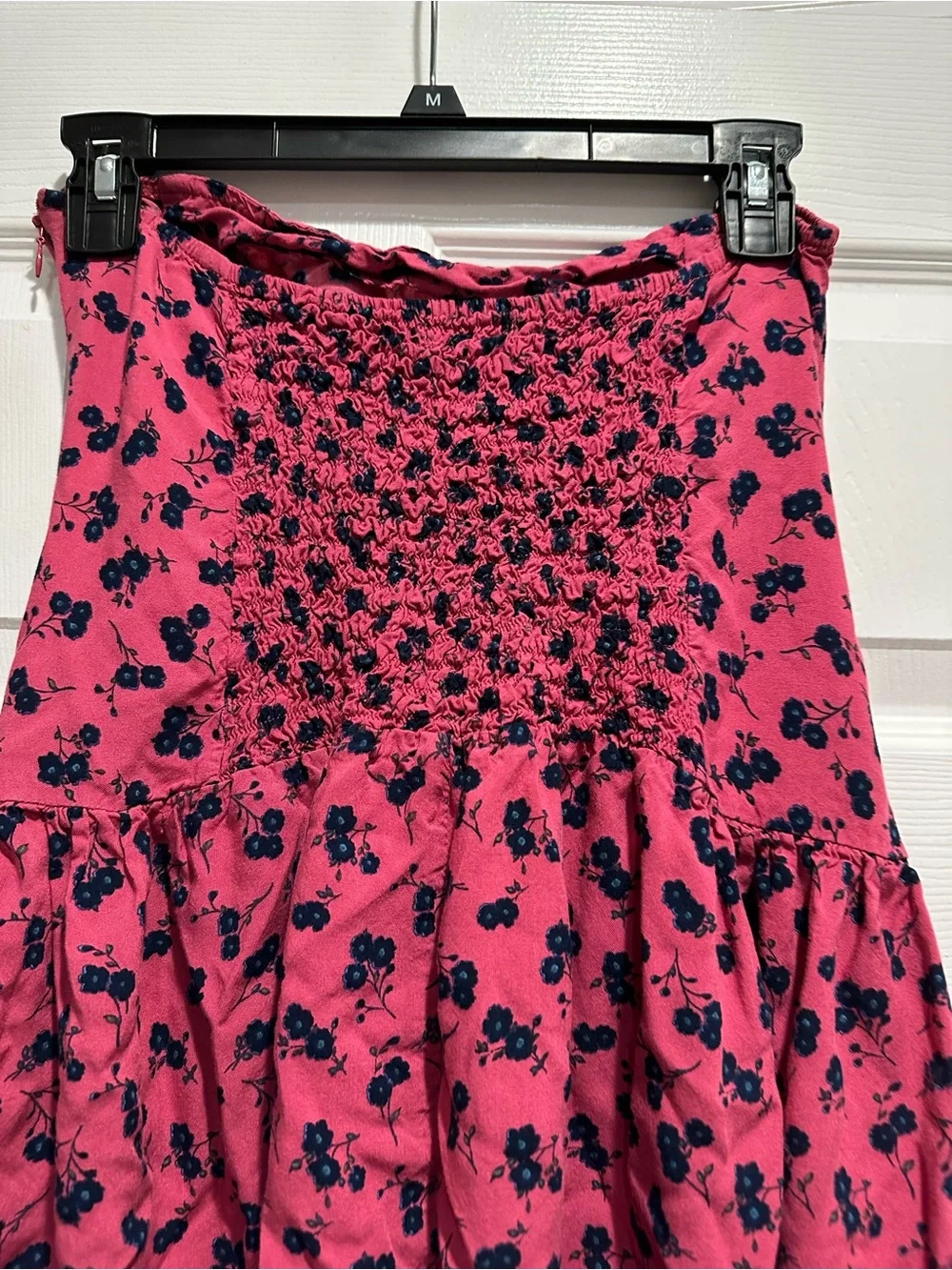 Motel Rocks Pink Floral Strapless Dress